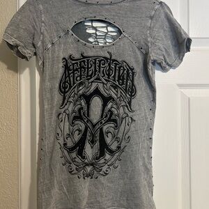 Affliction Gray Graphic Tee